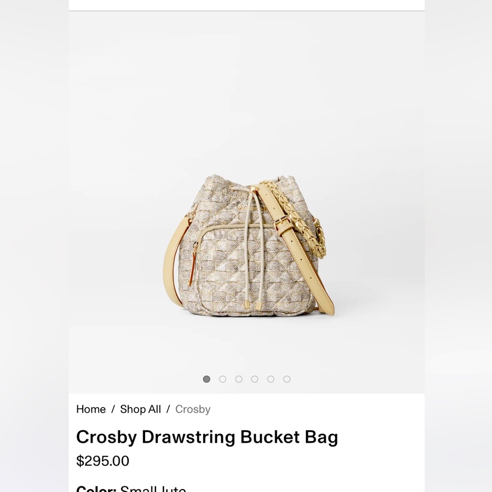 Crosby Draw String Bucket Bag in color small Jute